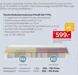 XXXLutz Taschenfederkernmatratze pulse 240 ttfk Angebot