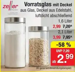 Zimmermann Vorratsglas mit Deckel aus Glas, Deckel aus Edelstahl Angebot