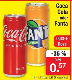 Zimmermann Coca cola oder fanta Angebot