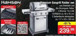Zimmermann Hamson Premium Gasgrill Raider 3MR Angebot