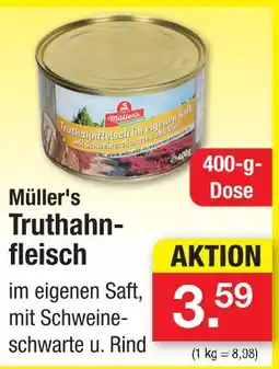 Zimmermann Müller's truthahnfleisch Angebot