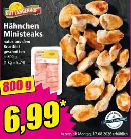 Norma GUT LANGENHOF Hähnchen Ministeaks Angebot