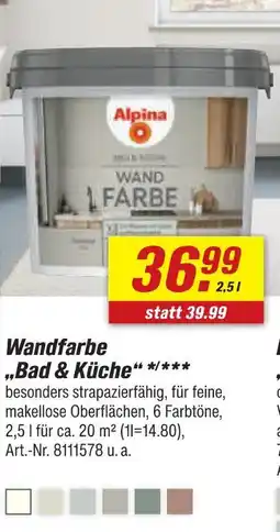 toom Baumarkt Alpina wandfarbe „bad & küche“ Angebot
