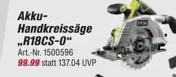 toom Baumarkt Ryobi akku-handkreissäge r18cs-0 Angebot