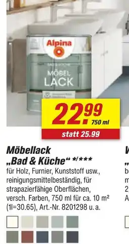toom Baumarkt Alpina möbellack „bad & küche“ Angebot