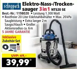 Norma scheppach Elektro-Nass-/Trocken-sauger 3in1 Angebot