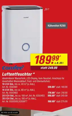 toom Baumarkt Comfee luftentfeuchter 10 l/24 std Angebot