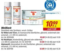 toom Baumarkt Alpina weißlack für möbel und türen Angebot