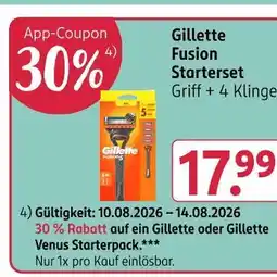 Rossmann Gillette fusion starterset Angebot