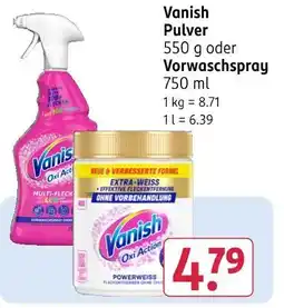 Rossmann Vanish pulver Angebot