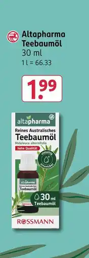 Rossmann Altapharma teebaumöl Angebot