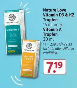 Rossmann Nature love vitamin d3 & k2 tropfen Angebot