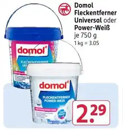 Rossmann Domol fleckenentferner universal oder fleckenentferner power-weiß Angebot