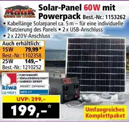 Norma Solar-Panel 60W mit Powerpack Angebot