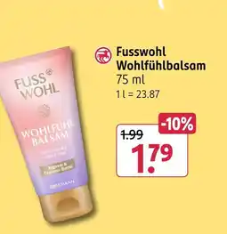 Rossmann Fusswohl wohlfühlbalsam Angebot