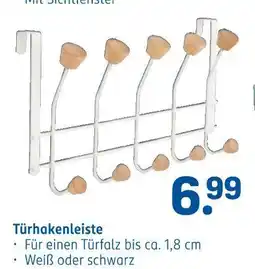 Rossmann Türhakenleiste weiß oder schwarz Angebot