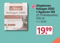 Rossmann Altapharma kollagen 5000 + hyaluron 100 Angebot