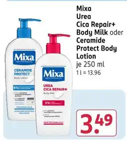 Rossmann Mixa urea cica repair+ body milk oder ceramide protect body lotion Angebot