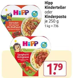 Rossmann Hipp kinderteller oder kinderpasta Angebot