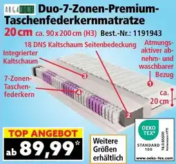 Norma ALGAHOME Duo-7-Zonen-Premium-Taschenfederkernmatratze Angebot