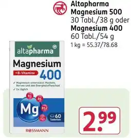 Rossmann Altapharma magnesium 500 Angebot