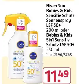 Rossmann Nivea sun babies & kids sensitiv schutz sonnenspray lsf 50+ Angebot