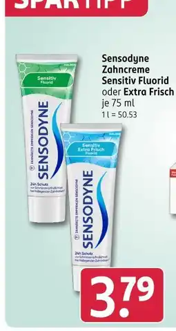 Rossmann Sensodyne zahncreme sensitiv fluorid oder extra frisch Angebot