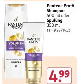 Rossmann Pantene pro-v shampoo oder spülung Angebot
