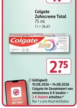 Rossmann Colgate zahncreme total Angebot