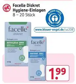 Rossmann Facelle diskret hygiene-einlagen extra plus Angebot