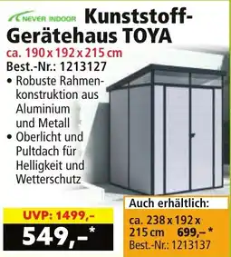 Norma NEVER INDOOR Kunststoff-Gerätehaus TOYA Angebot