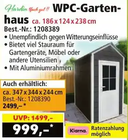 Norma WPC-Gartenhaus Angebot