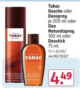 Rossmann Tabac dusch oder deospray Angebot
