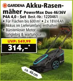 Norma GARDENA Akku-Rasenmäher PowerMax Duo 46/36V P4A 4,0 - Set Angebot