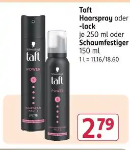Rossmann Taft haarspray oder -lack oder schaumfestiger Angebot