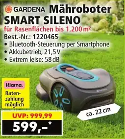 Norma GARDENA Mähroboter SMART SILENO Angebot