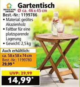 Norma Gartentisch Angebot