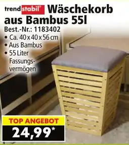 Norma Wäschekorb aus Bambus 55l Angebot