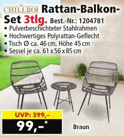 Norma CHILLROI Rattan-Balkon-Set 3tlg. Angebot