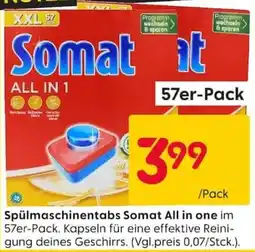 Rusta Spülmaschinentabs Somat All in one Angebot