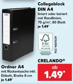 Kaufland Collegeblock DIN A4 CRELANDO Angebot