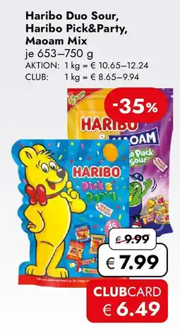 Travel Free Haribo Duo Sour, Haribo Pick&Party, Maoam Mix Angebot