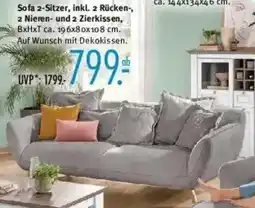 Trends Möbel Sofa 2-Sitzer, inkl. 2 Rücken-, 2 Nieren- und 2 Zierkissen Angebot