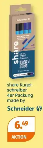 Müller share Kugelschreiber 4er Packung Angebot