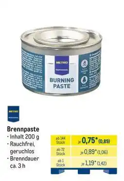 METRO Brennpaste Angebot