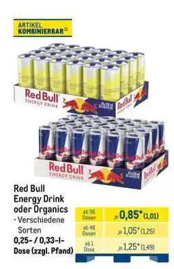 METRO Red Bull Energy Drink oder Organics Angebot