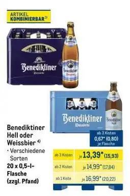 METRO Benediktiner Hell oder Weissbier Angebot