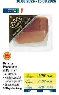 METRO Beretta Prosciutto di Parma Angebot