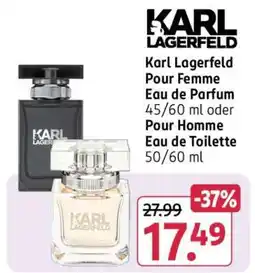 Rossmann Karl Lagerfeld Pour Femme Eau de Parfum 45/60 ml oder Pour Homme Eau de Toilette 50/60 ml Angebot