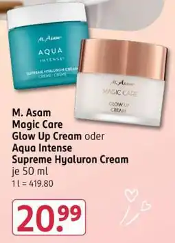 Rossmann M. Asam Magic Care Glow Up Cream oder Aqua Intense Supreme Hyaluron Cream Angebot